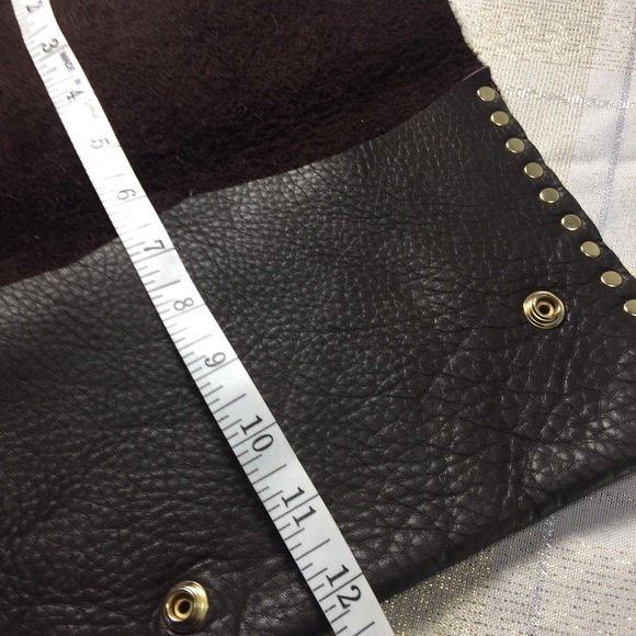 Choco brown clutch turquoise brass - Picture 5 of 8